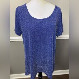 LuLaRoe Sparkle Blue Women's Top